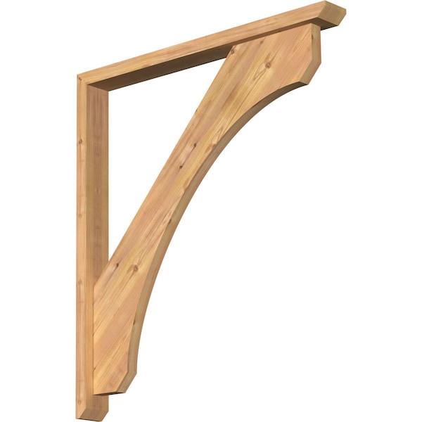 Ekena Millwork Legacy Slat Smooth Bracket w/ Offset Brace, Western Red Cedar, 3 1/2"W x 34"D x 38"H BKT0402X34X38LEC06SWR - main